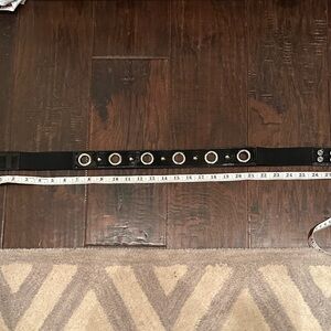 White House Black Market Black Belt with Silver Rings